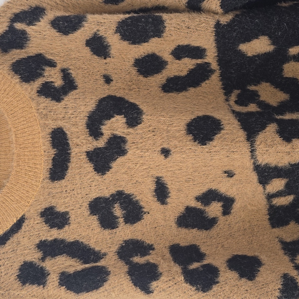 4SI3NNA Leopard Print Sweater - Black and Tan - Picture 6 of 10